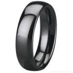 7mm Black Zirconia Ceramic Court Wedding Ring
