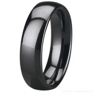 7mm Black Zirconia Ceramic Court Wedding Ring