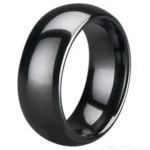 8mm Black Zirconia Ceramic Court Wedding Ring