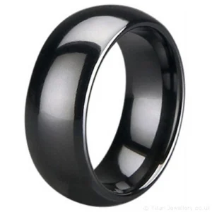 8mm Black Zirconia Ceramic Court Wedding Ring