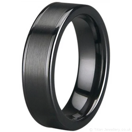6mm Brushed Zirconia Ceramic Comfort Fit Ring 6mm Brushed Zirconia Ceramic Comfort Fit Ring