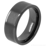 8mm Brushed Centre Black Zirconia Ceramic Ring