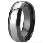 7mm Tungsten Inlay Black Zirconia Ceramic Ring