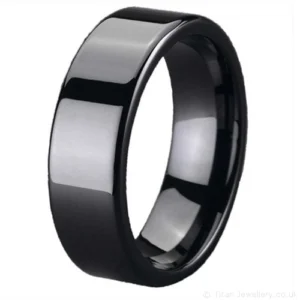 7mm Black Zirconia Ceramic Comfort Fit Wedding Ring
