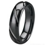 5mm Black Zirconia Ceramic Patterned Court Ring