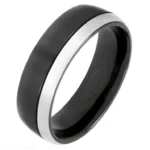 7mm Black Zirconium Ring with Natural Offset Band