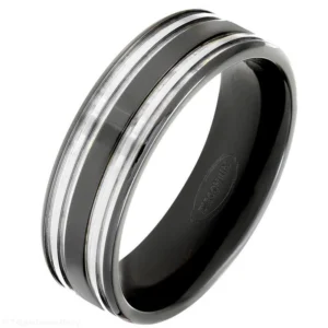7mm Twin Natural and Black Zirconium