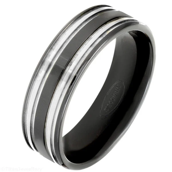 7mm Twin Natural and Black Zirconium