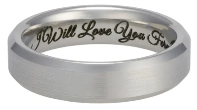 Engraved cobalt chrome ring