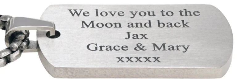 Engraved titanium medic alert dog tag