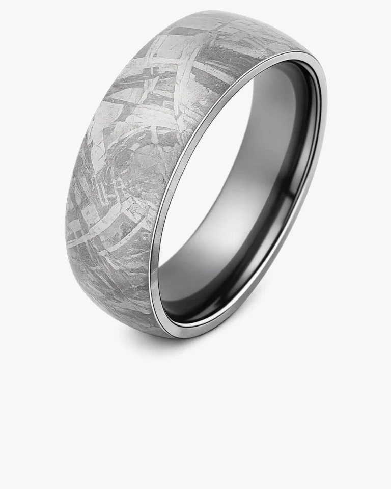 Muonionalusta meteorite ring with tantalum liner