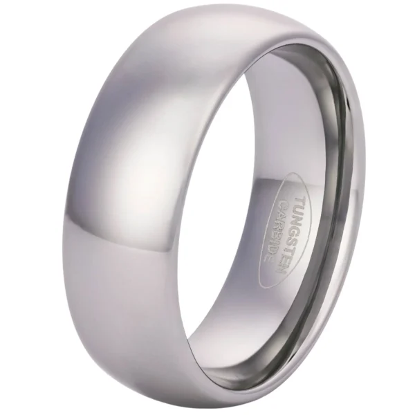 8mm Blended Court Tungsten Wedding Ring, wide tungsten ring