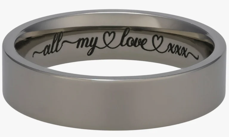 Flowing Hearts font engraved at 3mm