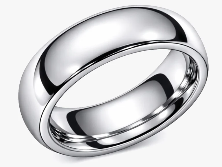 Blended court profile wedding ring showing deep domed exterior and interior