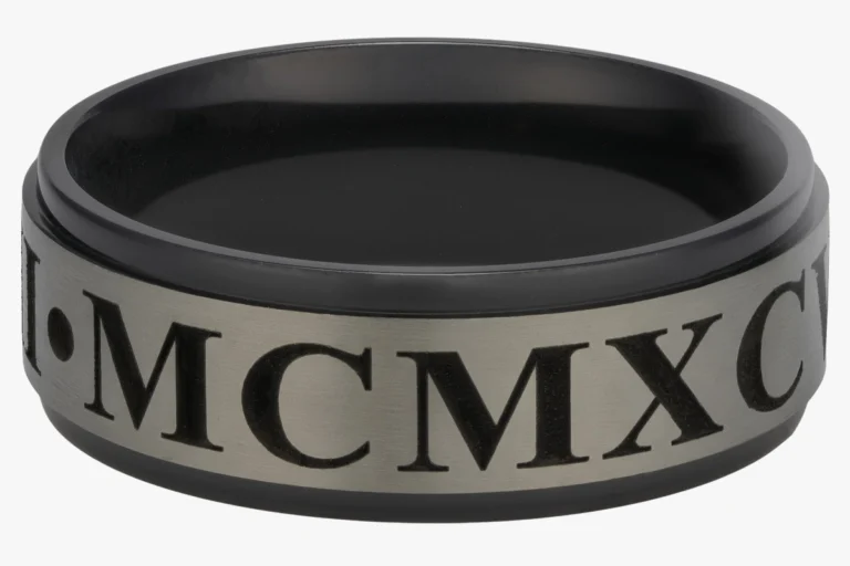 Zirconium Ring with Brushed Natural Flat Band