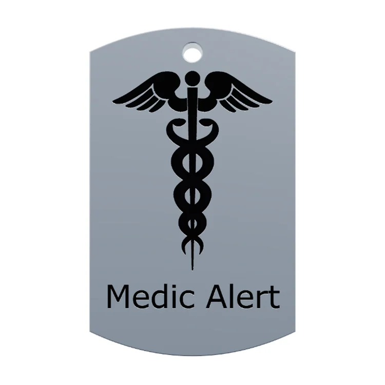 Engraved Medic Alert Dog-tag design