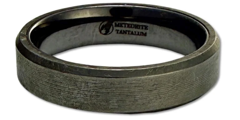 Worn Muonionalusta meteorite ring before meteorite ring re-etching.