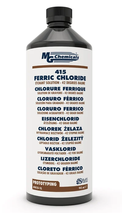 MG Chemicals 415 Ferric Chloride used for meteorite ring re-etching.